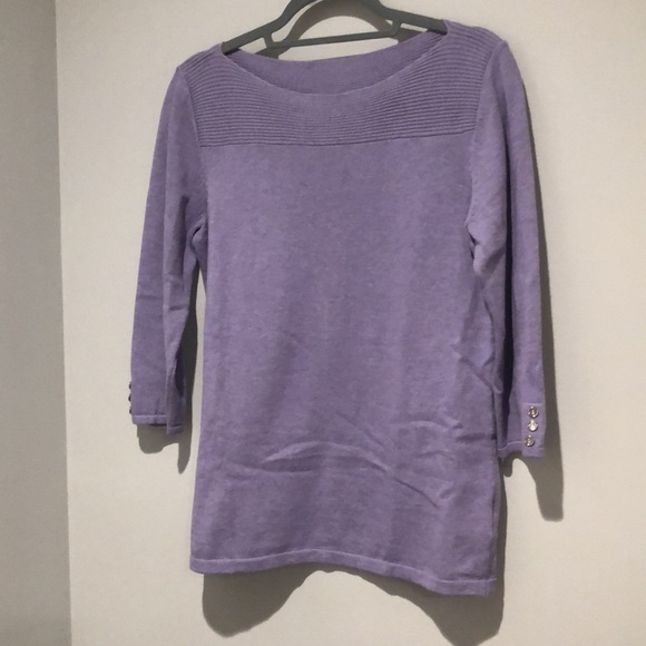 Karen Scott Purple Sweater Top - Picture 2 of 3
